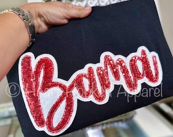 Bean Stitching Embroidered Sequins Team Name Gildan Sweatshirts |Trendy | Schools | Gift |Team Colors| Mascot | Sparkle