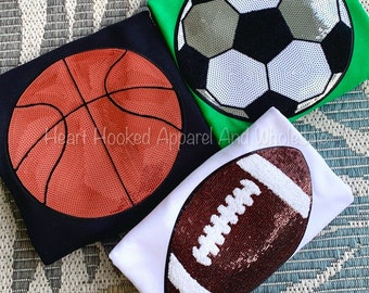 Sequins, Volleyball,Basketball,Baseball|Softball | Soccer and Football | Iron on, Game Day Chenille Patch Sweatshirt|Wife|Trendy|Bling
