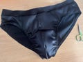 Men's black satin underwear ~ Black satin briefs for men sizes 28" - 40" with satin lined front pouch. Male black Valentine's lingerie gift