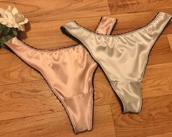 Blush Pink & silver thongs, set of 2. Valentines gift. Valentines. Available in sizes UK10 - UK20