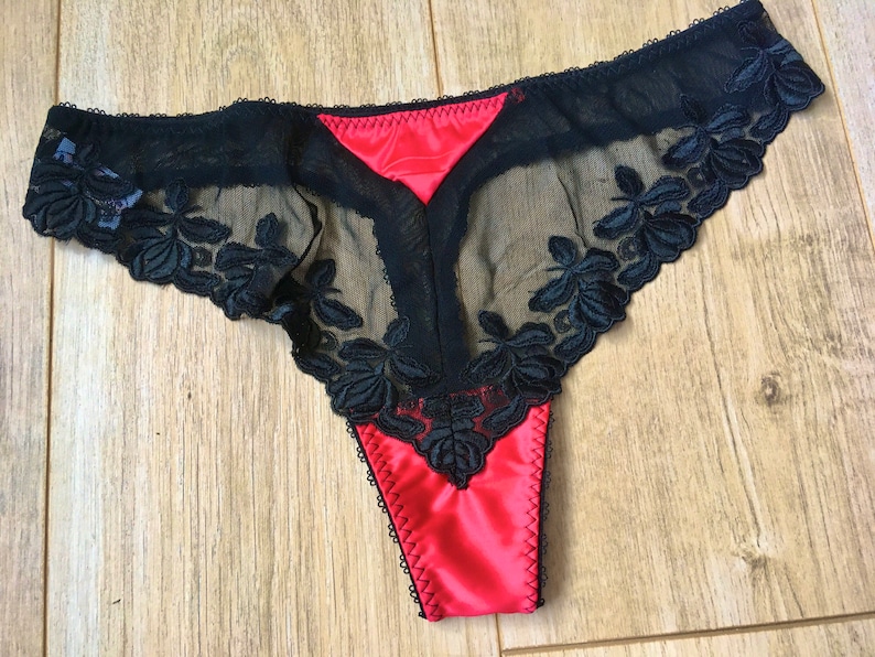 Ruby Satin Thong