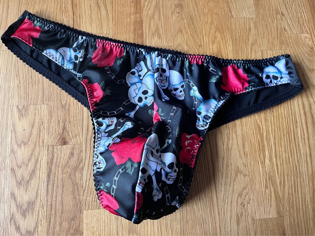 Skull and Bones Mens Brazillian Thong With Satin Lined Gusset and Back ...