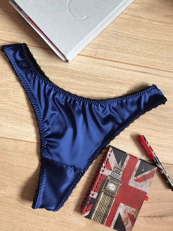 azul tanga de satén ropa interior de mujer tallas - Etsy España