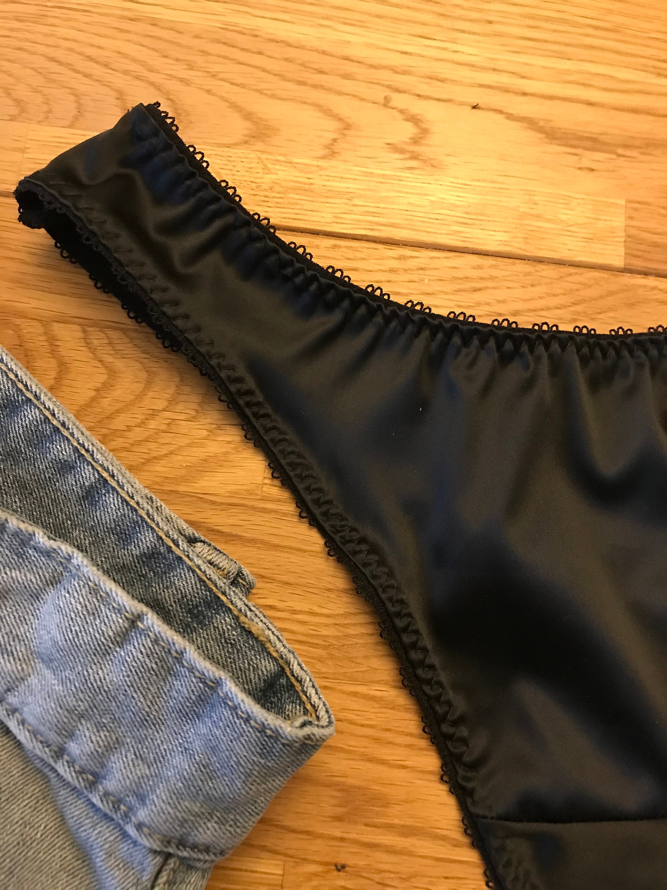 Stretch Satin Thong Blue, Red or Black. Womens Panties. up to Plus Sizes  UK8 UK22. Ladies Satin Underwear -  Norway