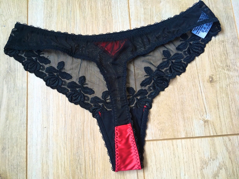 Ruby Satin Thong