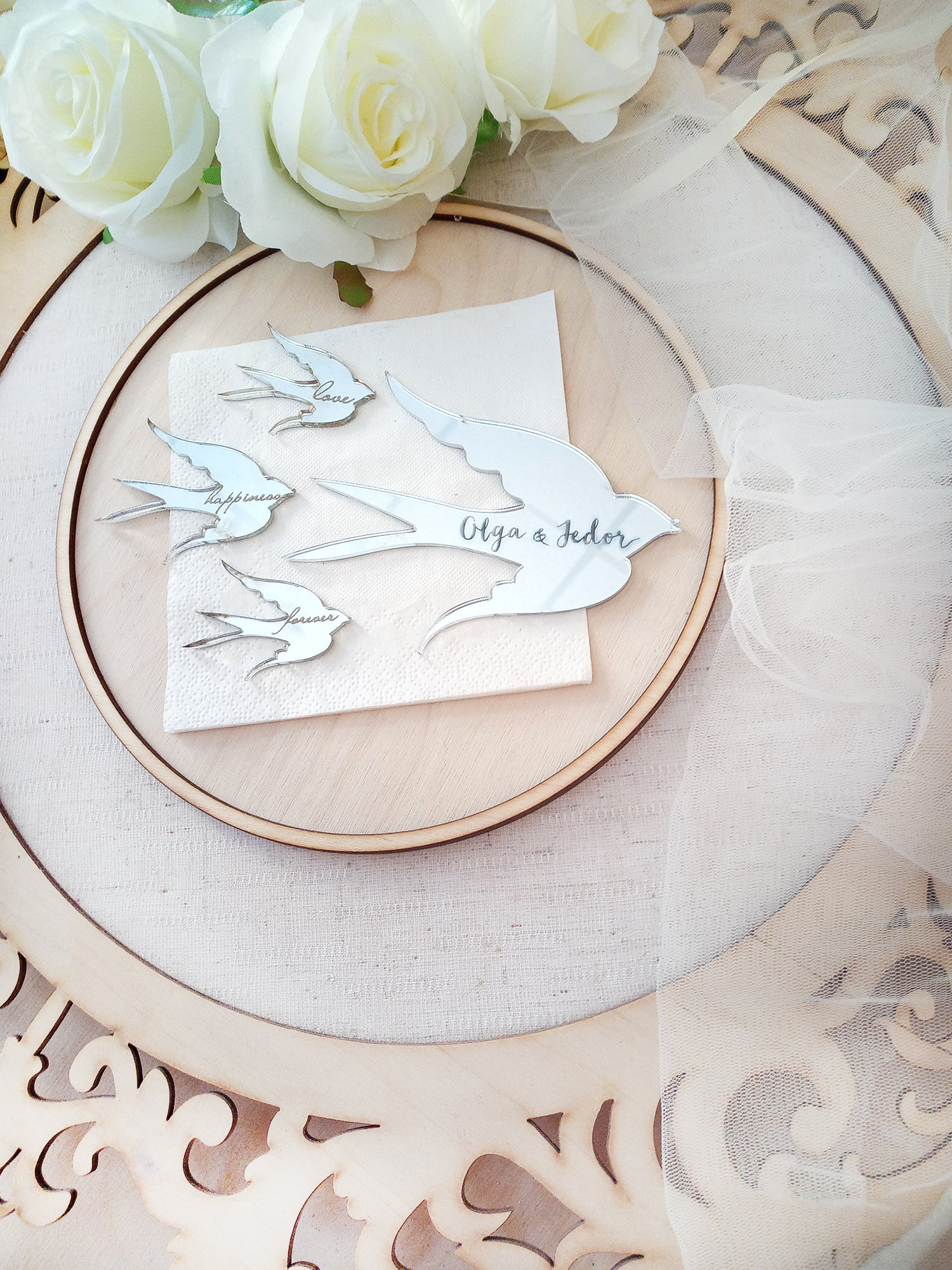 Personalized wedding plaques for plates silver table setting Etsy