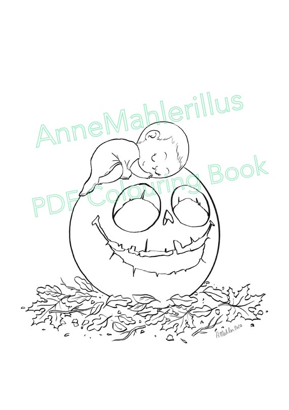 Coloring Halloween Baby Printable Pdf Coloriage Bebe Etsy