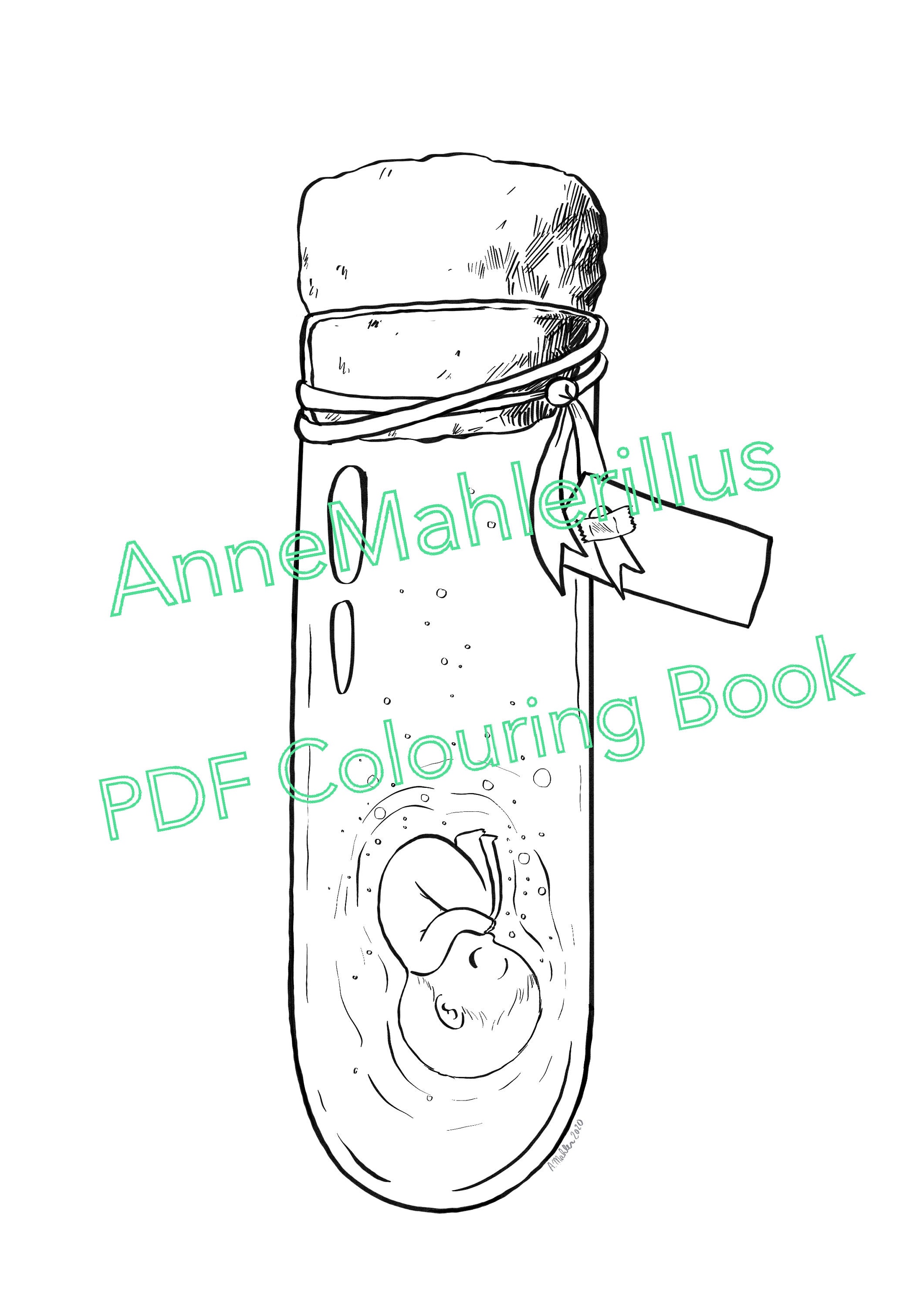 Coloring Test Tube Baby Printable Pdf Coloriage Bebe Etsy