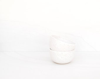 Ensemble de deux bols repas en céramique - vanille