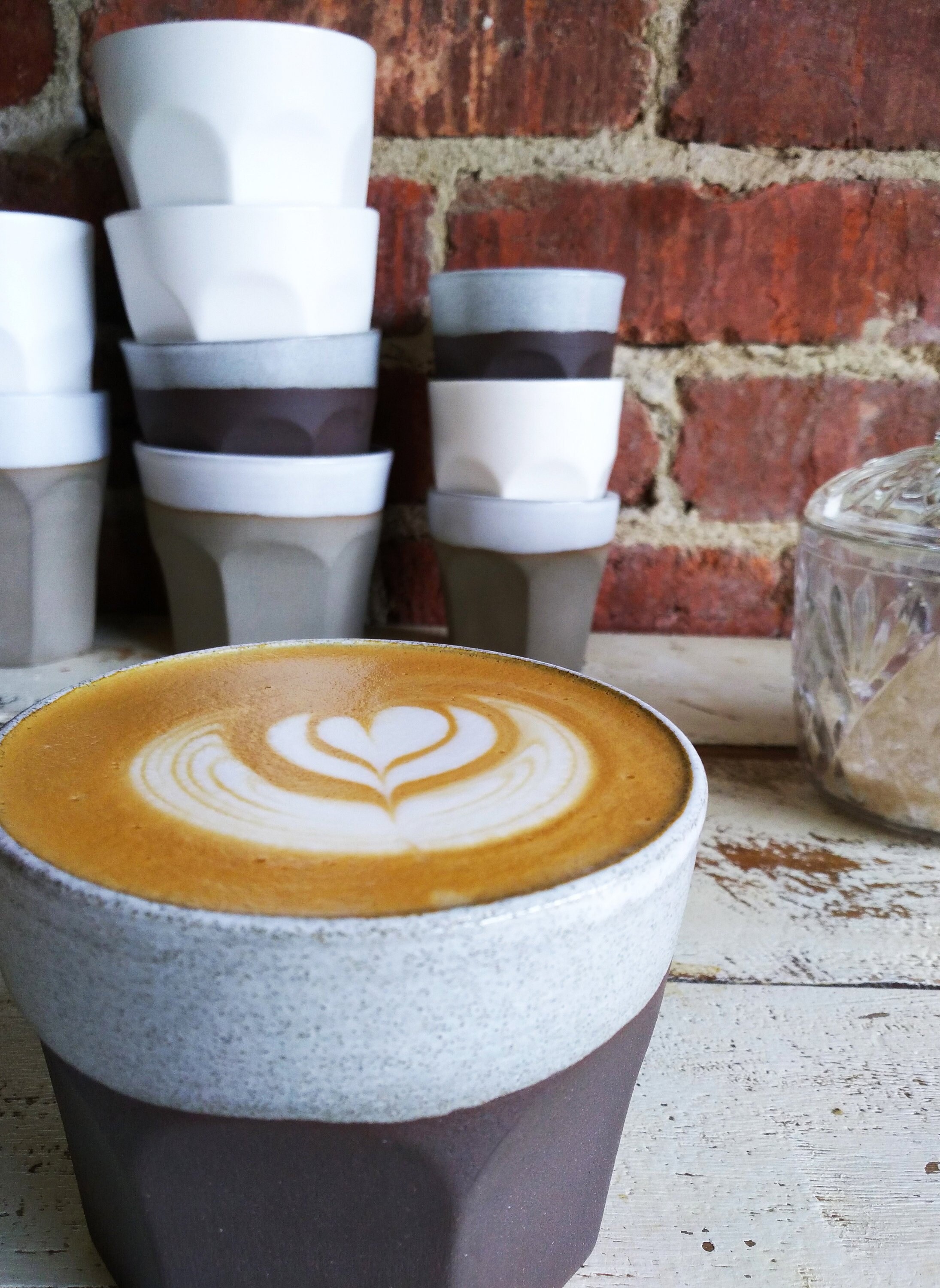 Ensemble de 2 Gobelets à Café 8Oz - Verre en Céramique Tournée Pour Le Latté