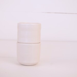 Set of two small ceramic goblets white 150ml image 3
