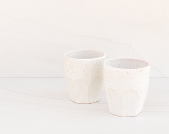 10oz coffee cups, set of 2 - hand thrown ceramic coffee tumbler for café latté
