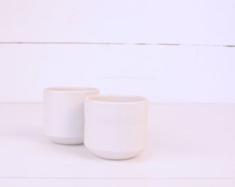 Set of two medium ceramic goblets - white 250ml