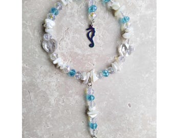 Sparkly Crystal Seahorse Suncatcher,  Mother of pearl, Rainbow maker home decoration, birthday gift