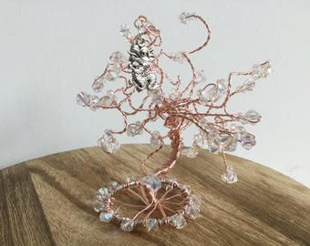 Small Sparkly Dragon Tree Suncatcher, Bonsai Wire Sculpture, birthday Gift
