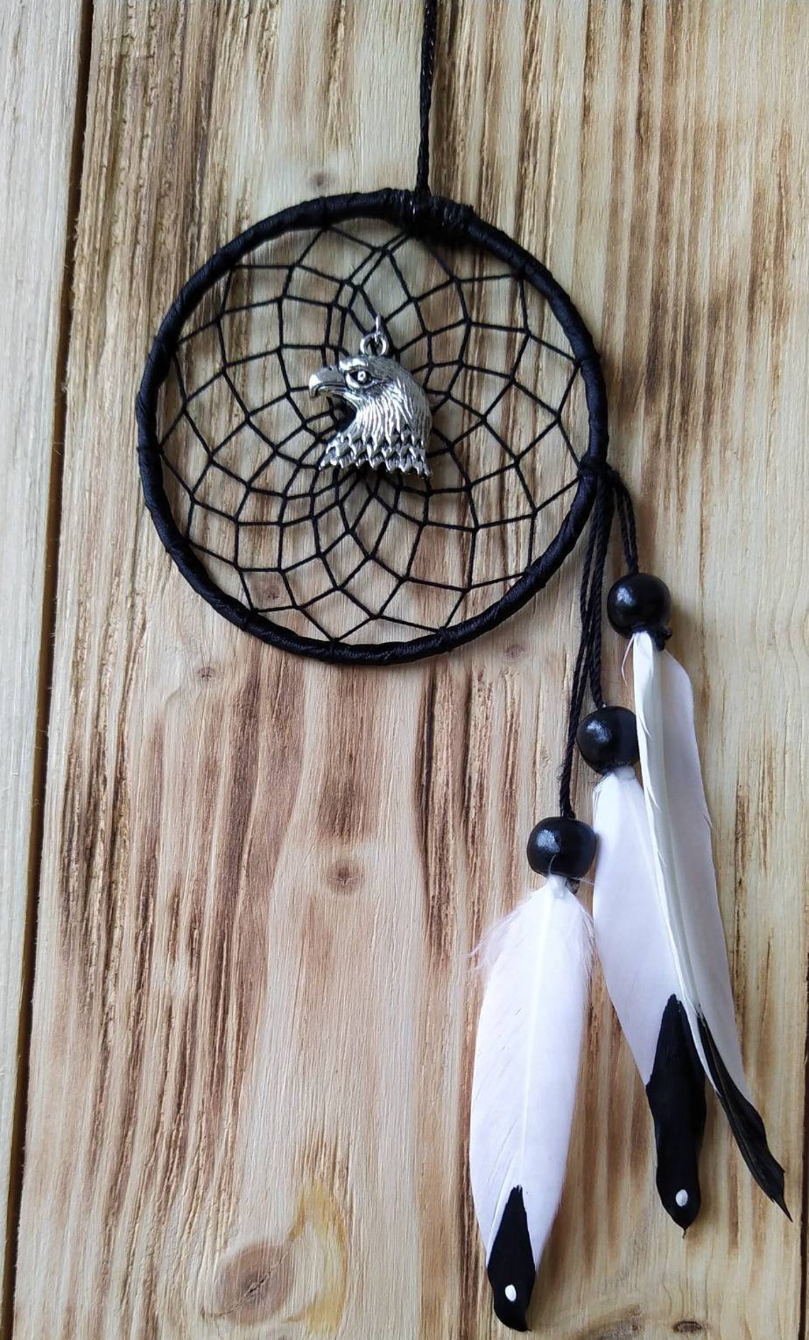 Eagle SMALL Dream Catcher Hand Decorated Feather Etsy