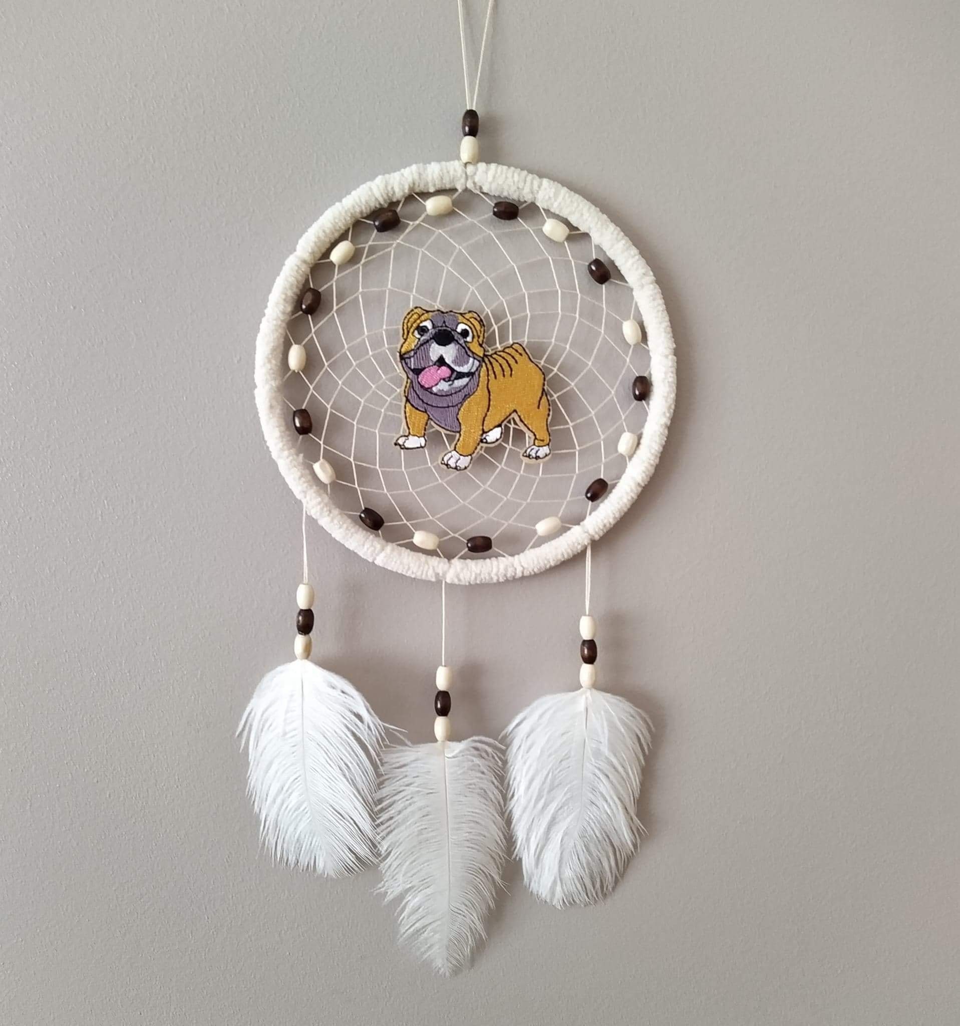 Cute English Bulldog Dreamcatcher dog dream catcher decor | Etsy
