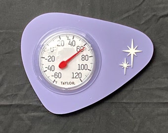 Mid Century Atomic Thermometer, wasserdicht, Außen oder Innen, Atomic Retro, Starburst Design, Garten oder Pool, Einzigartiges Geschenk, Wandhalterung.