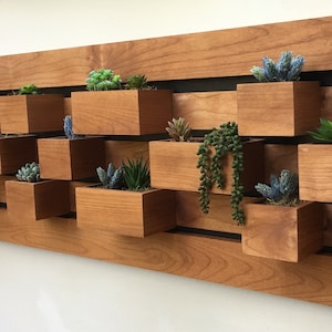 Modern Wall Planter, Vertical Succulent, Wall Art, Wall Planter, Living Wall Planter, Wall Decor, Indoor Outdoor Planter, Herb Planter.