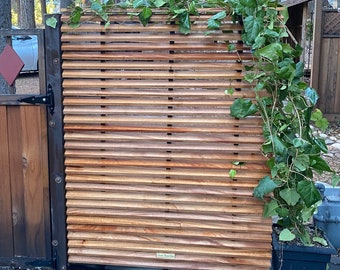 Mahogany Modern Slatted Trellis, Louver Panels, Privacy Screen, Indoor Room Divider, Ipe Brazilian Hardwood, Privacy Wall, Fence Panels