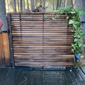 Black Walnut Modern Slatted Trellis, Louver Panels, Privacy Screen, Indoor Room Divider, Ipe Brazilian Hardwood, Slatted Wall, Fence Panels