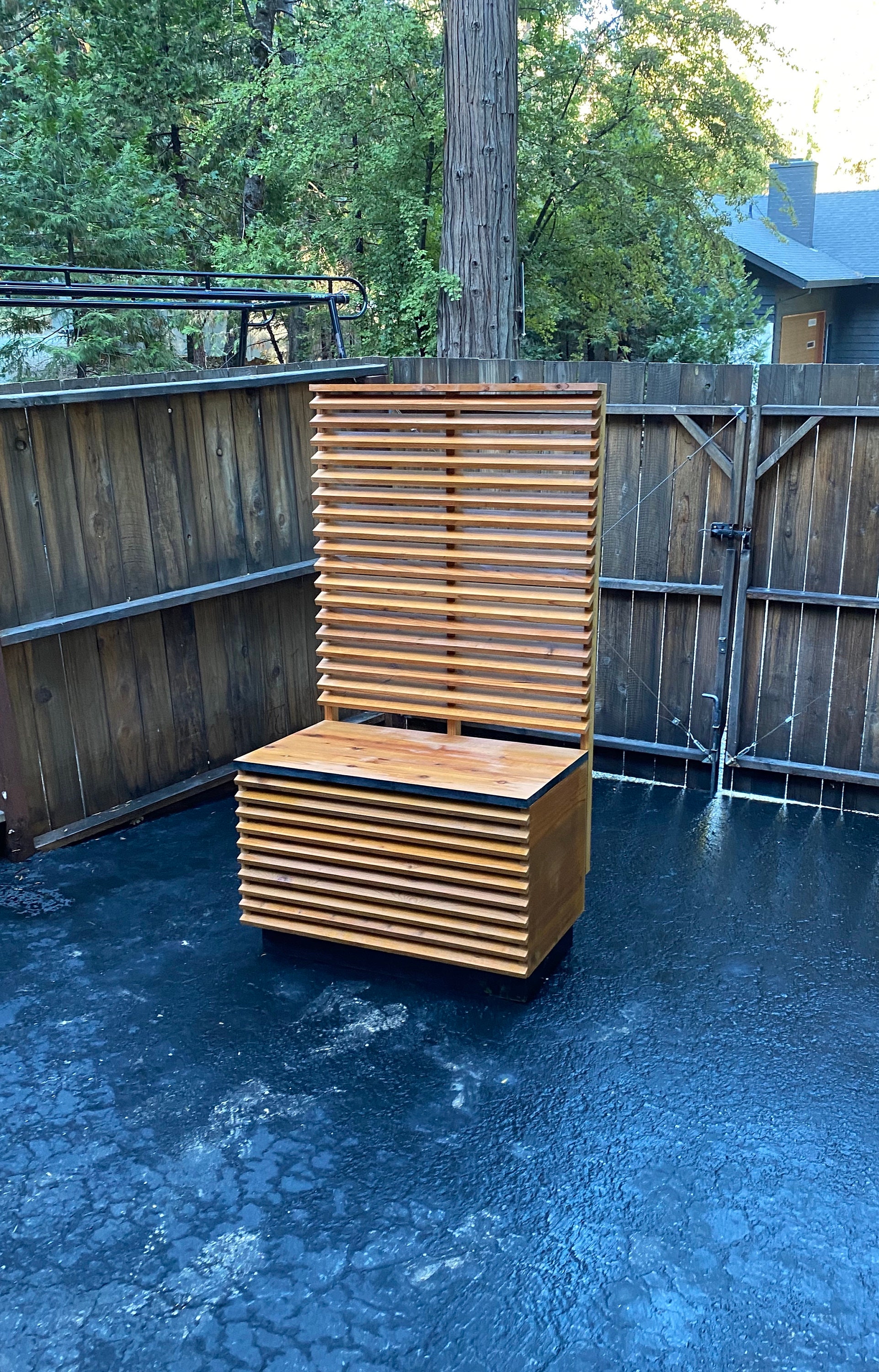 Outdoor Storage Bench With Trellis. Outdoor Drop Box Parcel Boxes