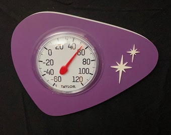 Mid Century Atomic Thermometer, Water Proof, Outdoors or Indoors, Atomic Retro, Starburst Design, Garden or Pool, Unique Gift, Wall Mount.
