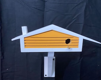 Hummingbird House, Mid Century Ranch Birdhouse, Modernest Gift, Hand Made, Miniature Novelty Birdhouse, Indoor/ Outdoor, Bird lovers Gift.