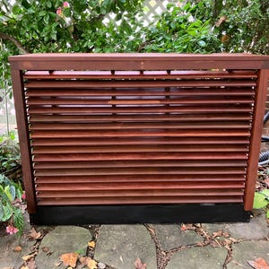 Ipe  Brazilian Hardwood  Air Conditioner Cover, Garbage Can Screen, Wood Screen, Mini Split, Privacy Screen, Pool Pump Cover, HAVAC Cover.