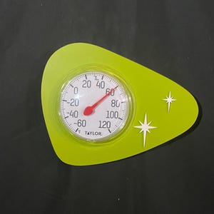 Mid Century Atomic Thermometer, Water Proof, Outdoors or Indoors, Atomic Retro, Starburst Design, Garden or Pool, Unique Gift, Wall Mount.