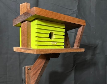 Hummingbird House, Mid Century Modern Birdhouse, Modernest Gift, Hand Made, Miniature Novelty Birdhouse, Indoor/ Outdoor, Bird lovers Gift.