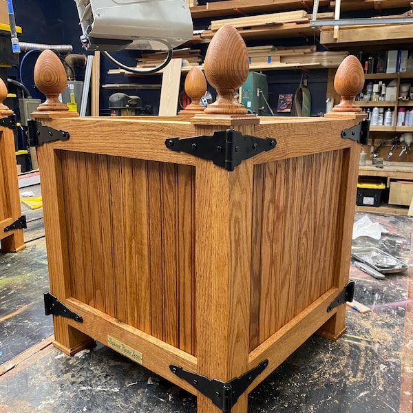Large Old World Oak Planter Box, Custom Planter Boxes, Versailles Planter Box. Custom Planters, Hardwood, Orange Tree planter, Custom Colors