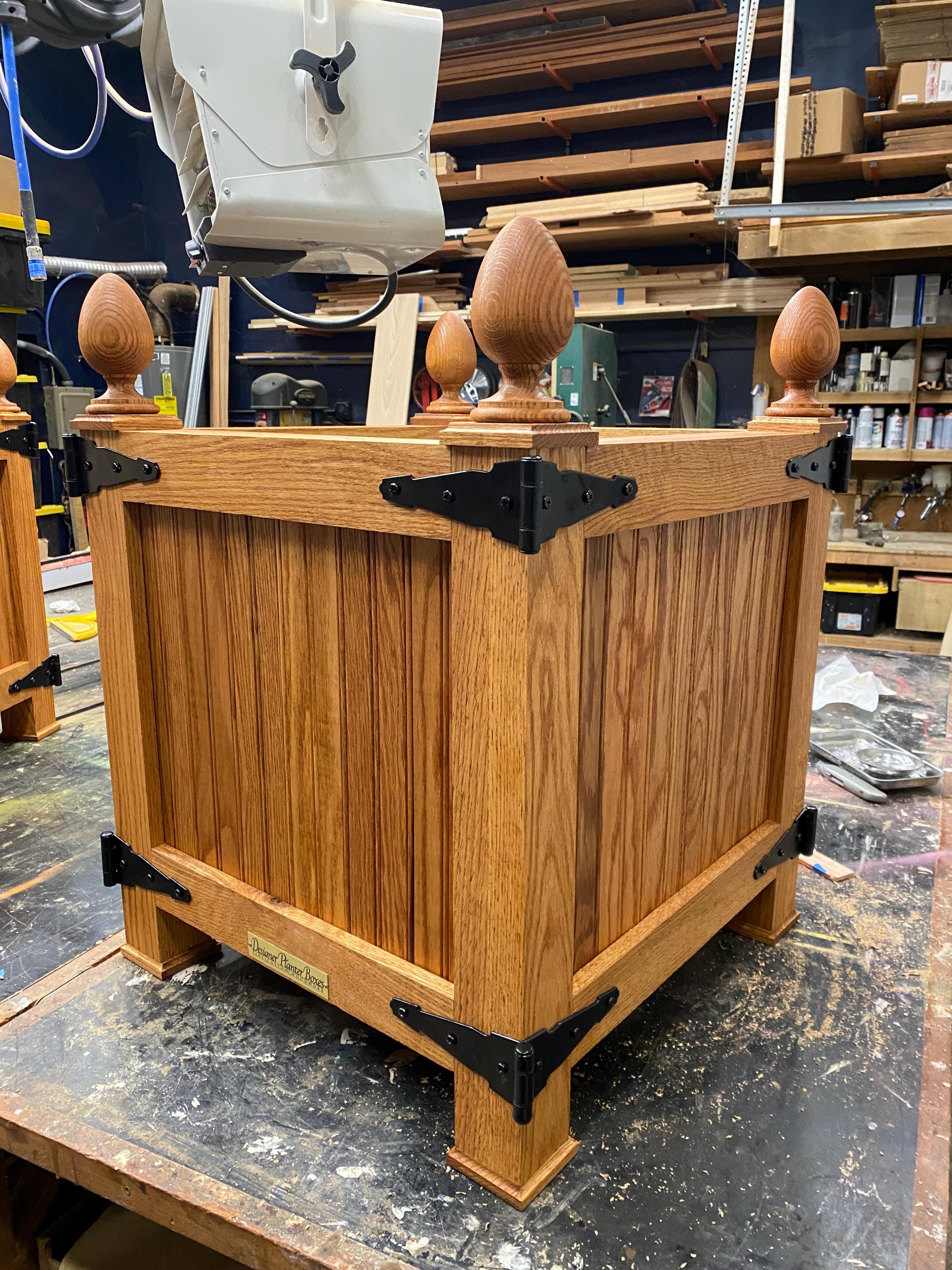 Large Old World Oak Planter Box, Custom Planter Boxes, Versailles