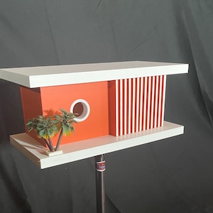 Mid Century Modern Birdhouse. Modern Monterey Peninsula Collection! Frank Lloyd Wright, Architectural Birdhouse, California Modern Birdhouse