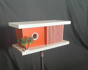 Mid Century Modern Birdhouse. Modern Monterey Peninsula Collection! Frank Lloyd Wright, Architectural Birdhouse, California Modern Birdhouse