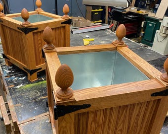 Large Old World Oak Planter Box, Custom Planter Boxes, Versailles