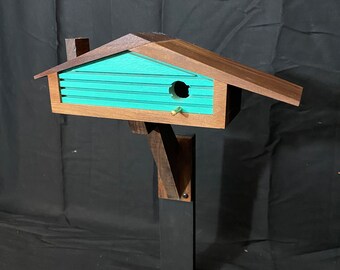 Hummingbird House, Mid Century Ranch Birdhouse, Modernest Gift, Hand Made, Miniature Novelty Birdhouse, Indoor/ Outdoor, Bird lovers Gift.