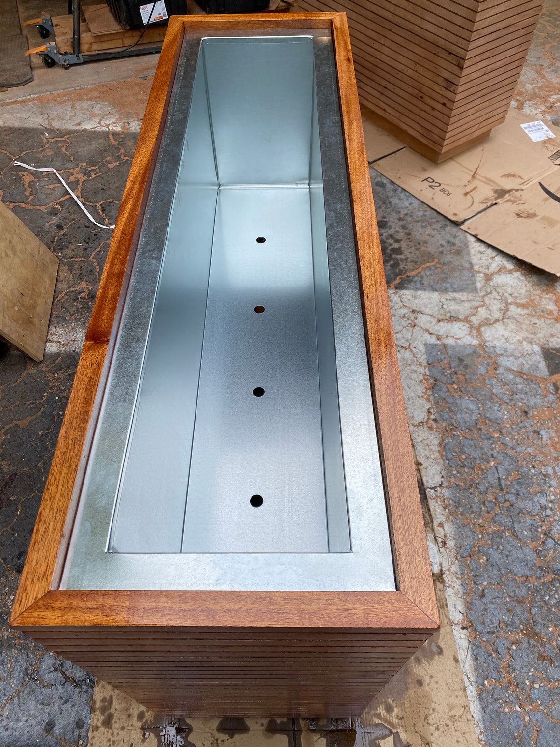 Modern Tall Planter Box with Metal Liner Up Grade Mid Century Etsy