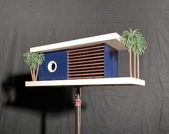 Mid Century Modern Birdhouse. Modern Monterey Peninsula Collection! Frank Lloyd Wright, Architectural Birdhouse, California Modern Birdhouse