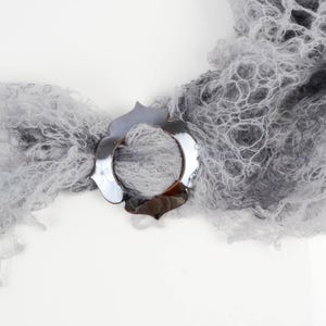 Black Ceramic Scarf Buckle: Handmade Shawl Pin, Women&#39;s Tie
