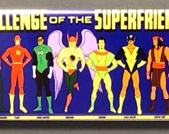 Challange Of The Superfriends Arcade Game Marquee Fridge Magnet