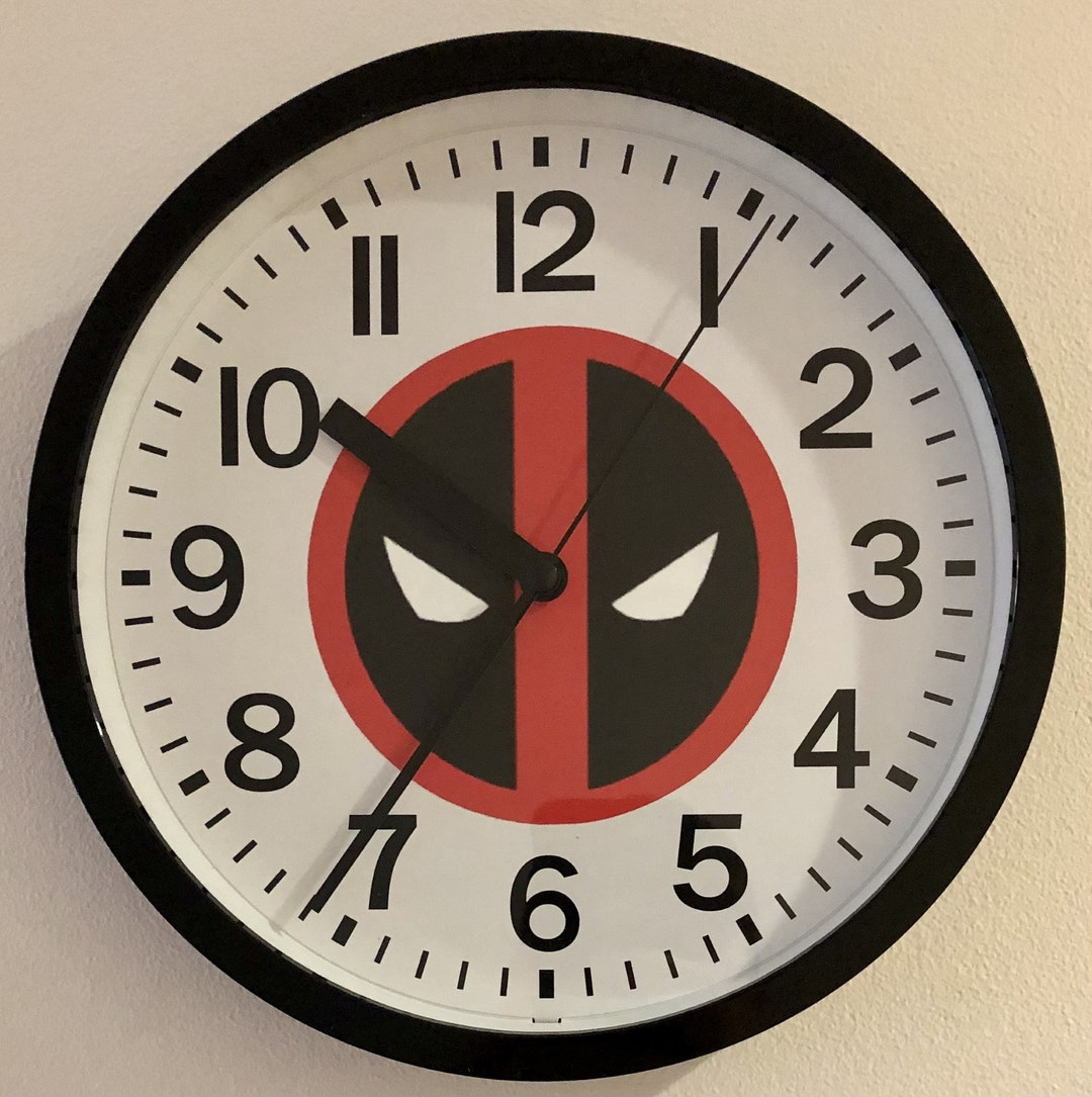 Deadpool Themed Round Wall Clock - Etsy