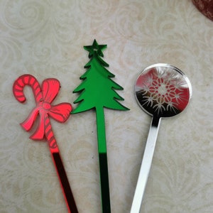 Cocktail/Drink Stirrers 3er Set Weihnachten - Party Swizzlers - xmas