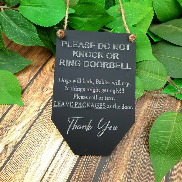 House Doorbell Plaque/Sign - Personalised - Do Not Knock - Postman Sign - Delivery man Sign - Funny Door Signs