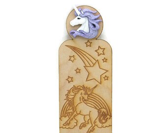 Magical Unicorn Personalised or Generic laser engraved wooden Bookmark