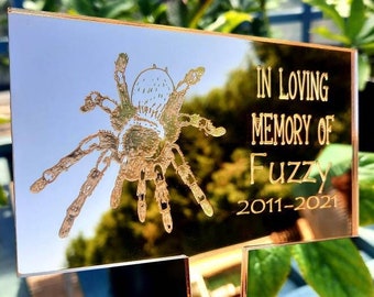 Tarantula Spider Memorial, Personalised Reptile Design, Laser Engraved