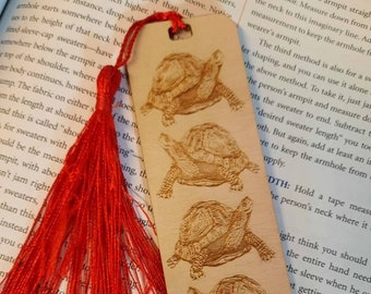 Tortoise Wooden Bookmark, laser Engraved