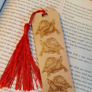 Tortoise Wooden Bookmark, laser Engraved