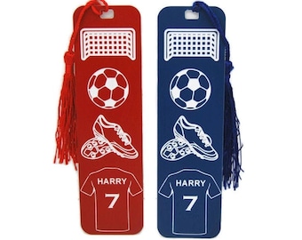 Football Bookmark Laminated Personalised - Lots of colours - Kids Christmas Gift