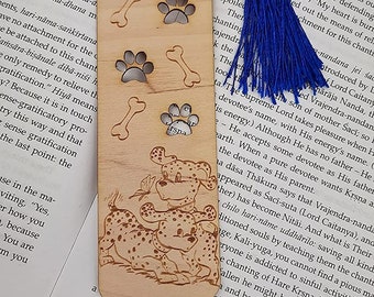 Dalmatians - Laser Engraved Wooden Bookmark  - Great gift